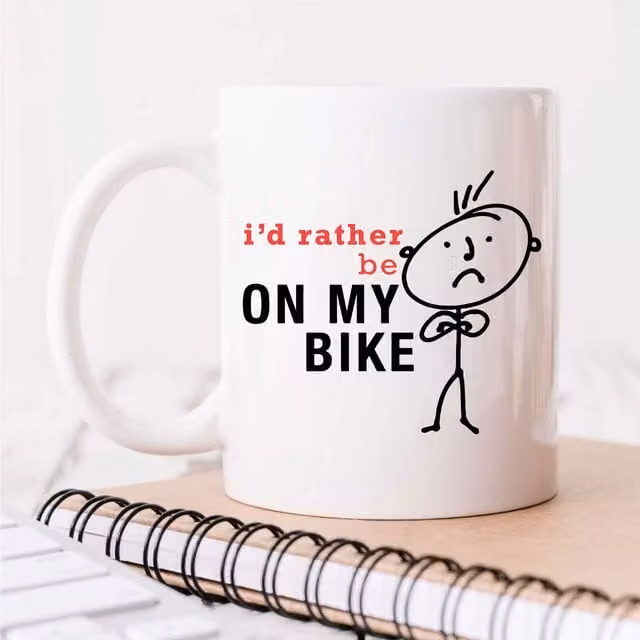 60 Second Makeover Limited I'd Rather Be On My Bike Ceramic Mug, White – 1