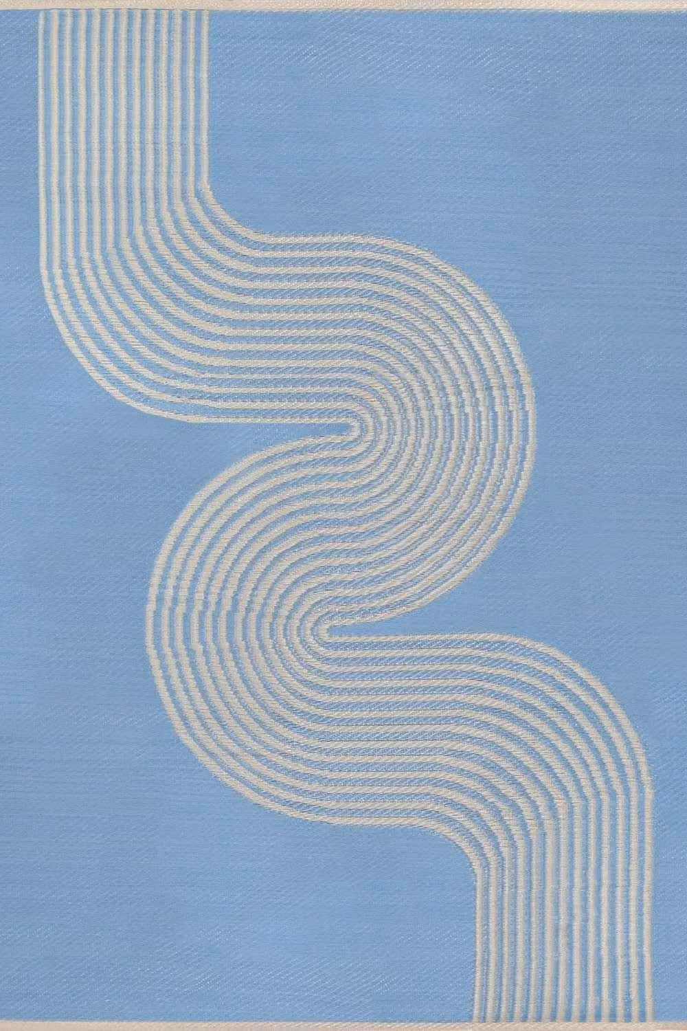 THE RUGS Reversible Weatherproof Outdoor Rug Wavy Lines Urban 1010 in Blue and Beige, W: 240 cm, D: 340 cm – 2