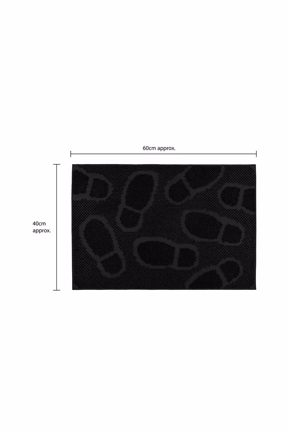 JVL Black Rubber Pin Doormat, W: 40 cm, D: 60 cm – 4