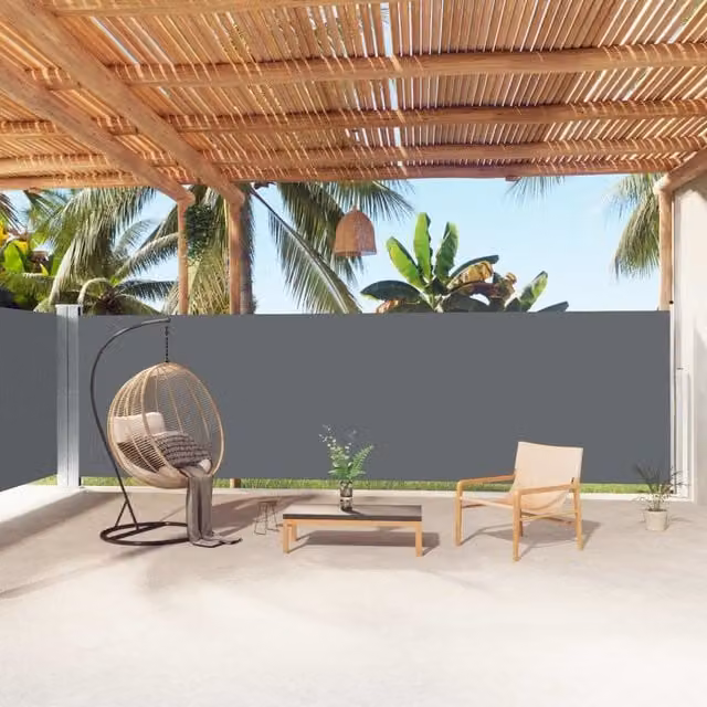 Berkfield Home Retractable Side Awning in Anthracite and Black, W: 1000 cm, H: 180 cm – 1