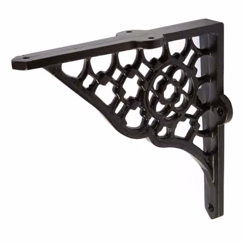 Hammer and Tongs Honeycomb Iron Wall Mounted Shelf Brackets, Black Matt, Pack of 2 – 4