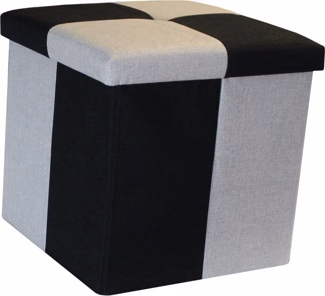 My Home Quattro Blocks Storage Box in Black, Silver and Grey Fabric