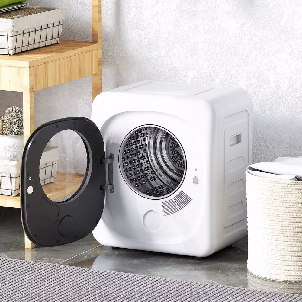 HOMCOM Compact Front Loader Tumble Dryer with 5 Modes, 4kg Capacity, White – 2