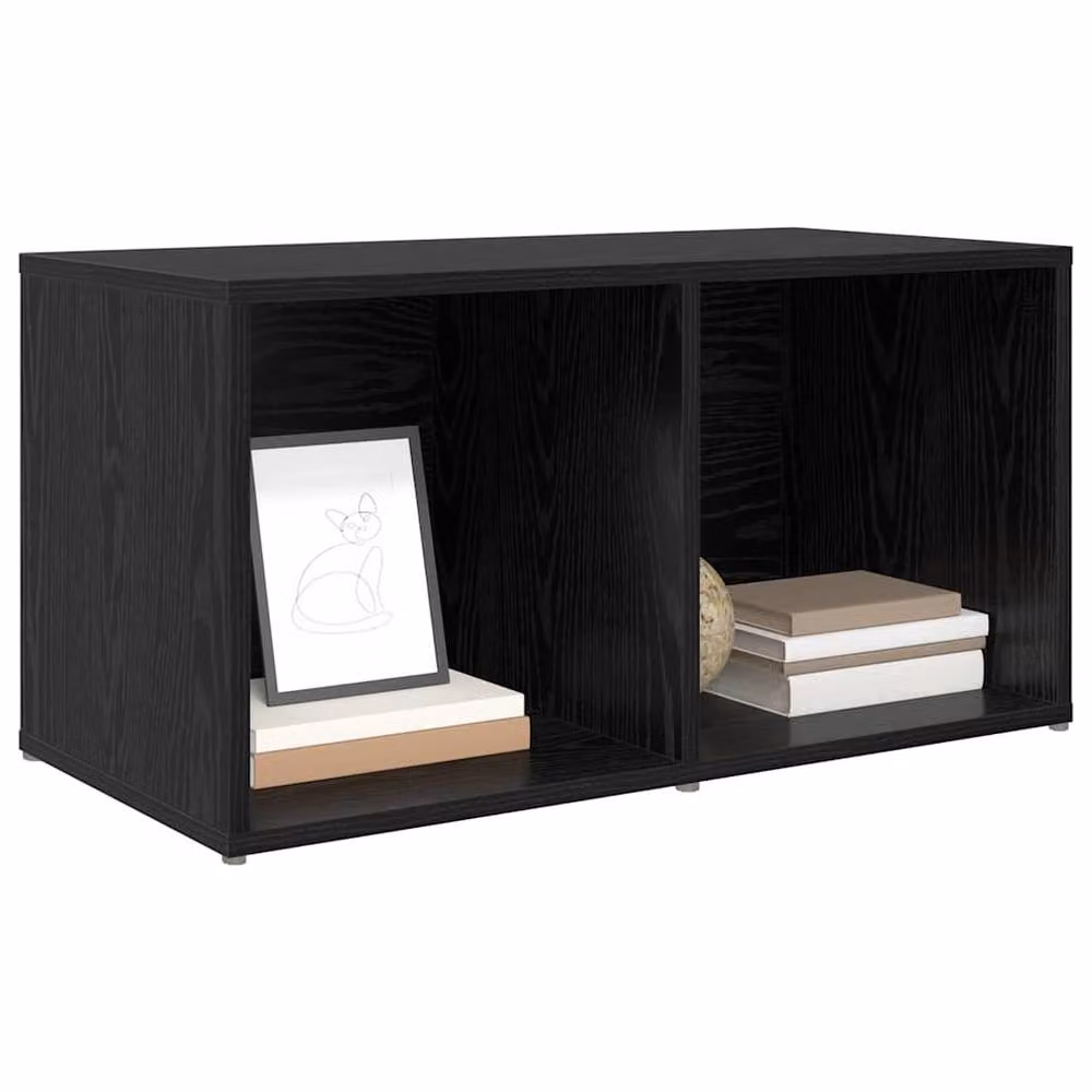 Berkfield Home TV Cabinet with Storage in Black Oak Engineered Wood – 2