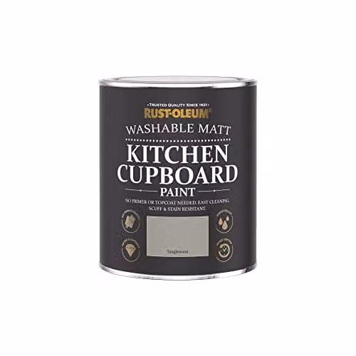Rust-Oleum Tanglewood Kitchen Cupboard Paint in Matt Grey and Yellow, 750ml – 2