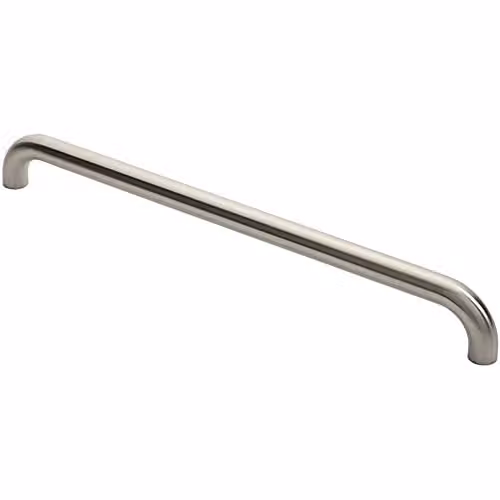 Loops Round D Bar Pull Handle in Brushed Silver Stainless Steel, 630 x 30 mm with 600 mm Fixing Centres