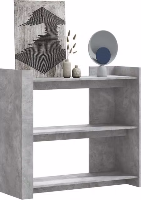 Berkfield Home Console Table in Concrete Grey, W/D/H: 100 x 35 x 90 cm