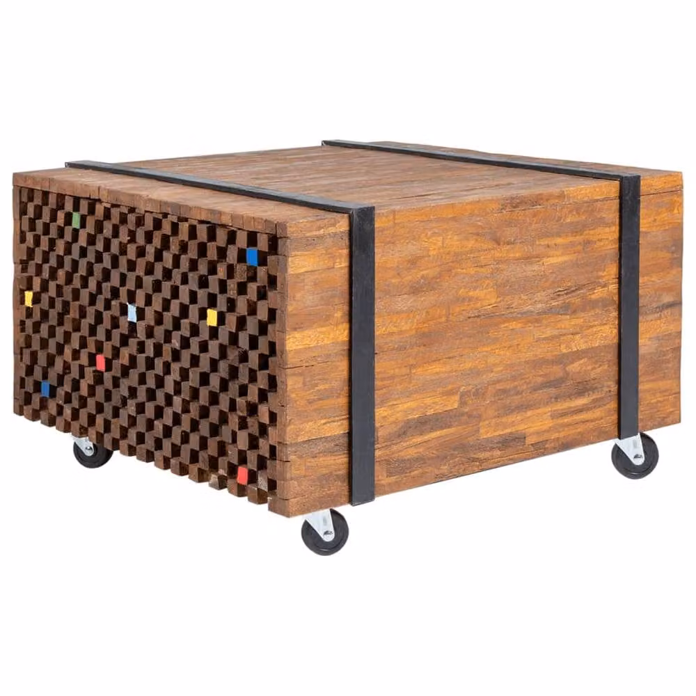 Berkfield Home Teak Side Table in Brown, W/D/H: 60 x 60 x 38 cm – 2