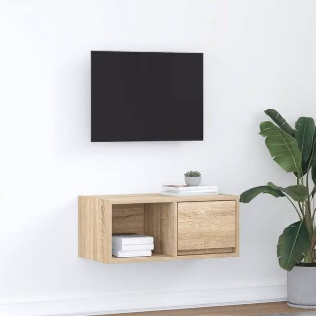 Berkfield Home Sonoma Oak TV Cabinet in Brown, W: 60 cm, D: 31 cm, H: 25.5 cm