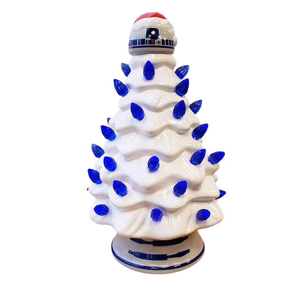 Menkind UKONIC R2-D2 Ceramic Tabletop Christmas Tree with Blue LED Glow in White – 2