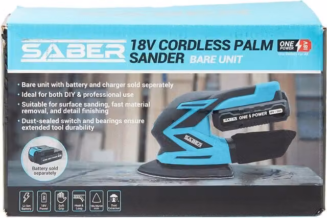 Saber 18V One Blue Palm Sander Bare Unit