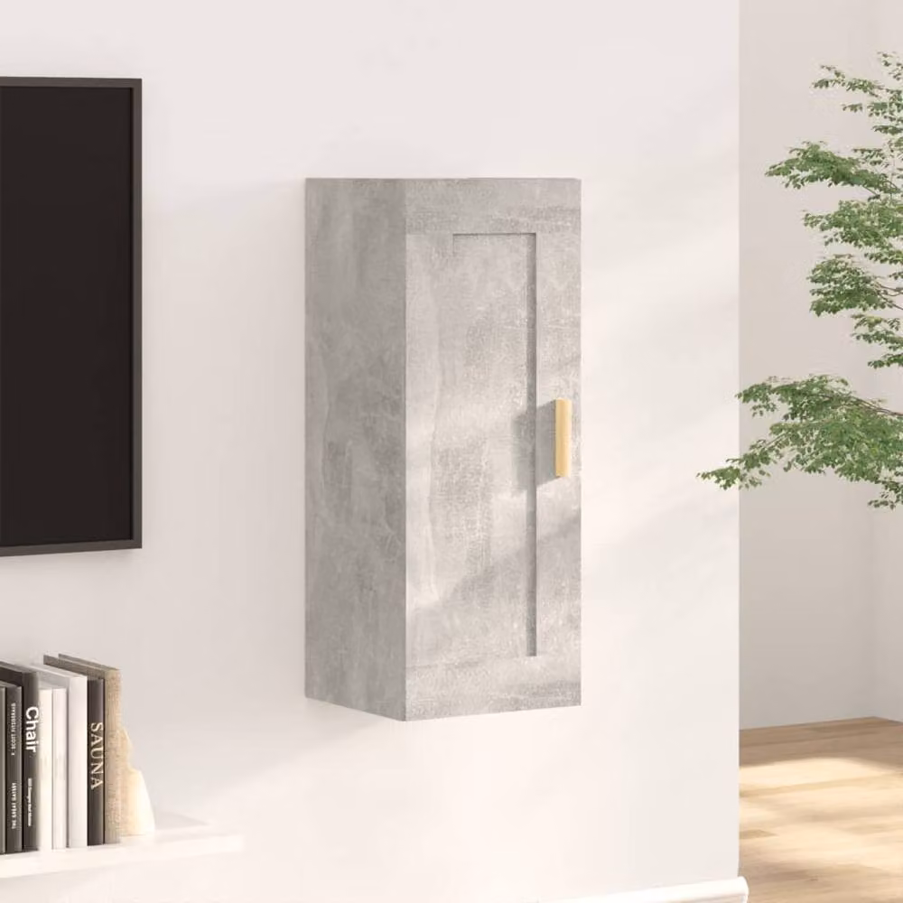 Berkfield Home Wall Mounted Cabinet in Concrete Grey, W/D/H: 35 x 34 x 90 cm – 2