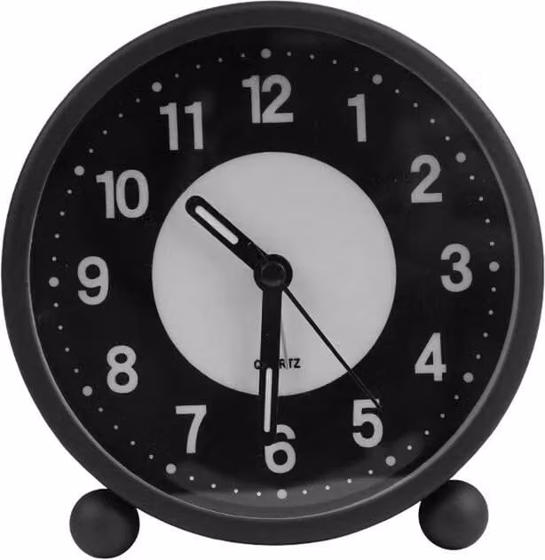 Nordara Black Bedside Clock with Night Light and Silent Snooze Function