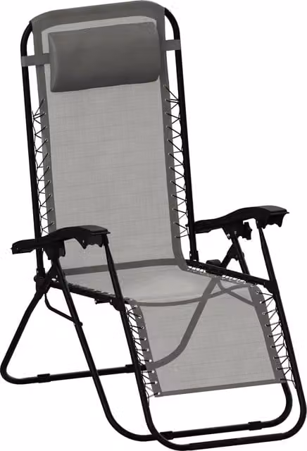 Vida Designs 2 Pack Grey Zero Gravity Chairs with Armrests