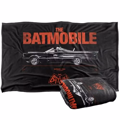 LOGOVISION Batman Classic '66 Batmobile Super Soft Fleece Throw Blanket, Multicolour, W: 91 cm, D: 147 cm