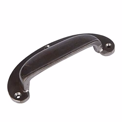 Hammer and Tongs Wide Lipped Cabinet Drawer Pull in Raw Iron