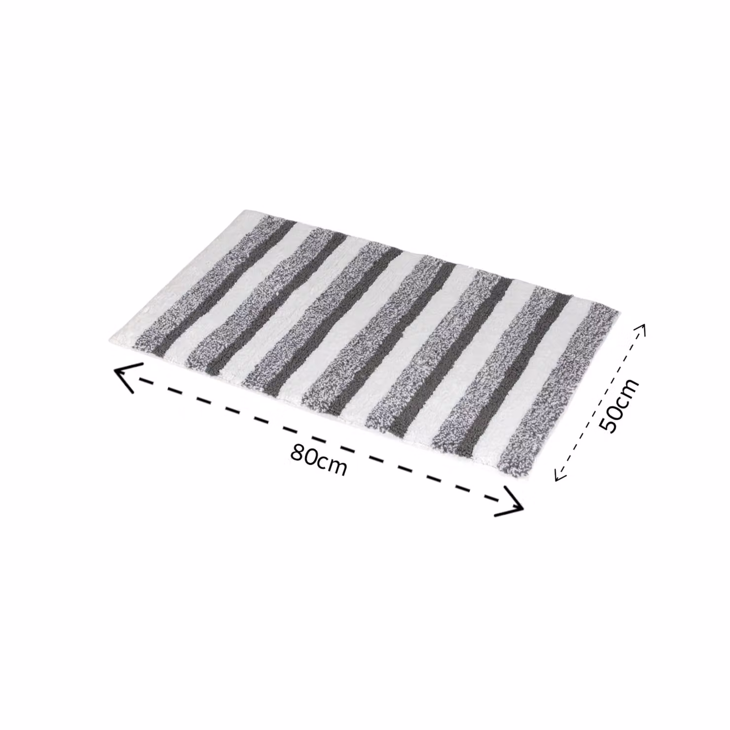 Showerdrape Milton Maritime Striped Cotton Bath Mat in Grey and Blue, W/D: 80 x 80 cm – 2