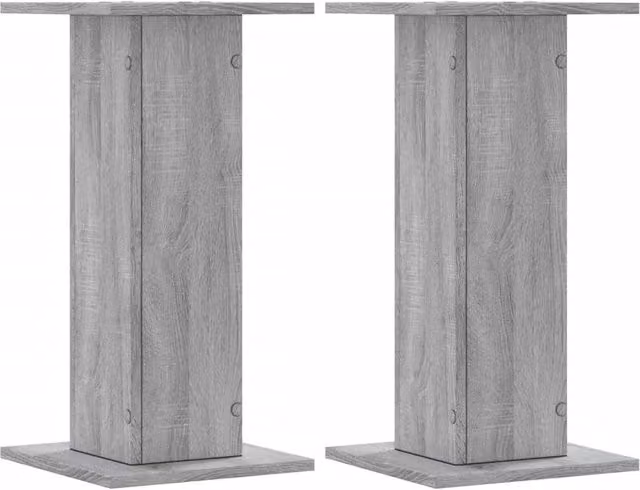 Berkfield Home Set of 2 Grey Plant Stands, W/D/H: 30 x 30 x 60 cm