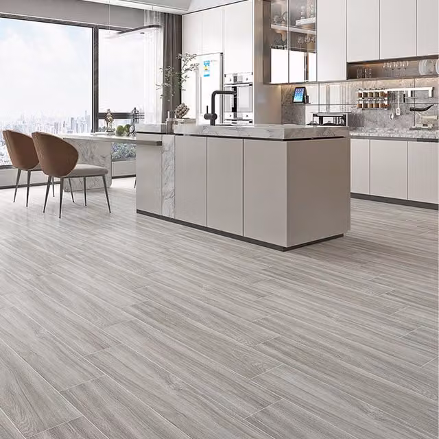 Livingandhome Grey Rustic Wood Look Self-adhesive PVC Laminate Plank Flooring