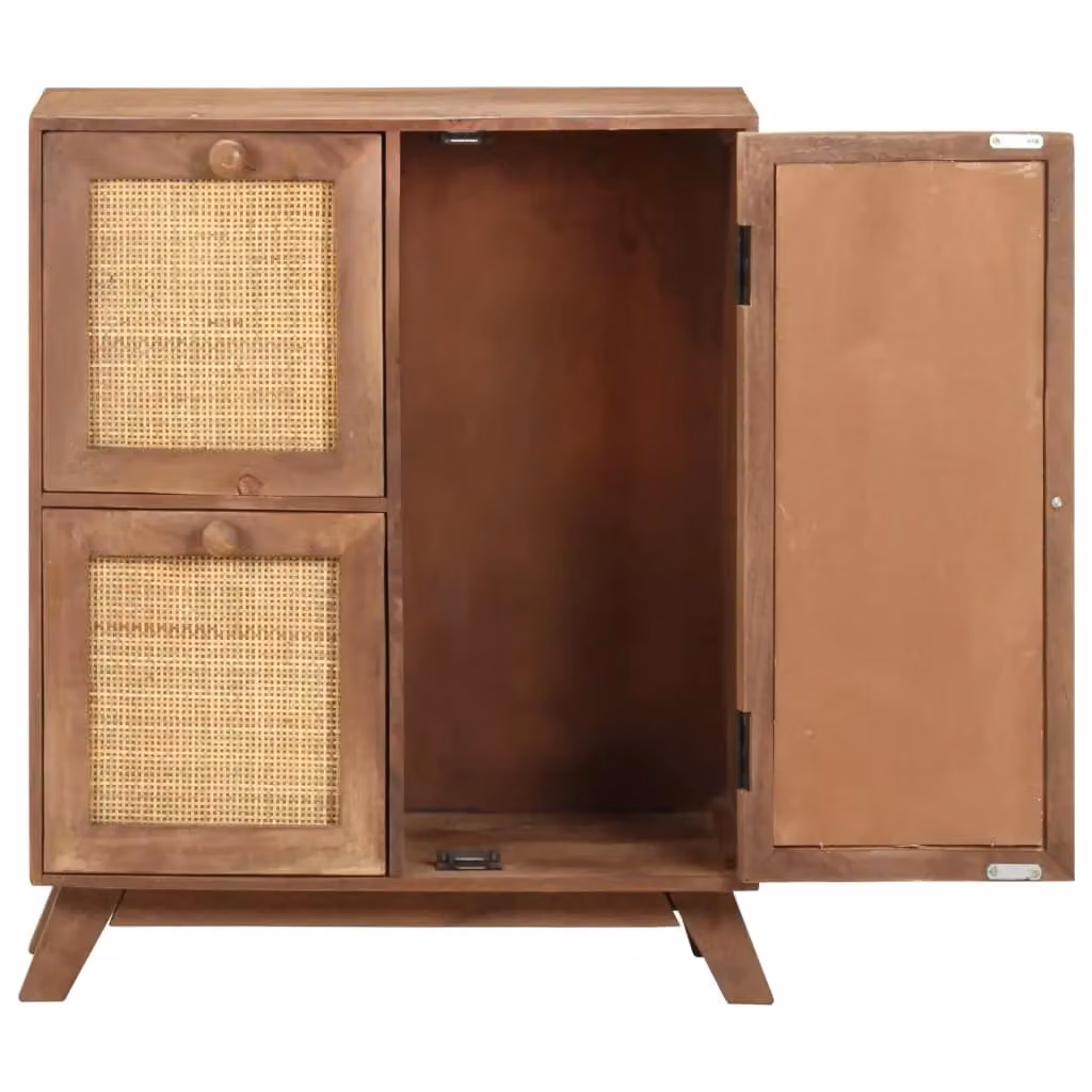 Berkfield Home Rustic Solid Mango Wood Sideboard in Brown, W/D/H: 60 x 35 x 75 cm – 4