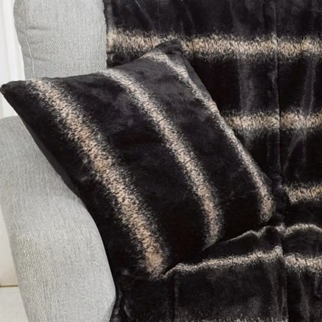 Rapport Home Vancouver Faux Fur Square Cushion Cover, Multicolour, W: 43 cm x H: 43 cm