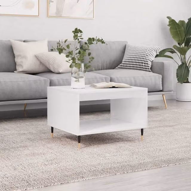 Berkfield Home White Coffee Table, W/D/H: 60 x 50 x 40 cm