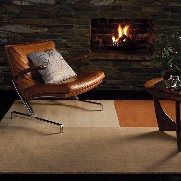 The Rug Shop UK Geometric Wool Hand-Knotted Rug in Beige, W: 160 cm, D: 230 cm