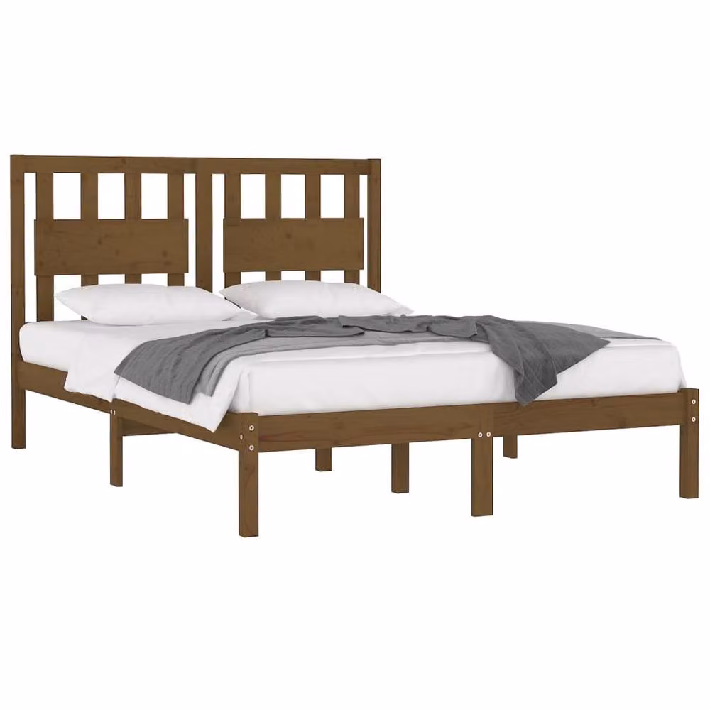 Berkfield Home Rustic Solid Wood Pine Bed Frame, Brown, 200 x 200 cm – 3