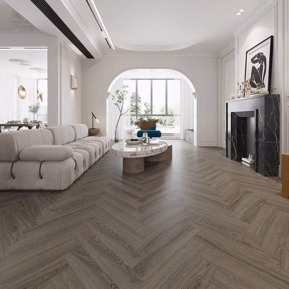 Allo(RBH) Dark Grey Wood Effect SPC Click Luxury Vinyl Tile Herringbone 5.2mm – 2