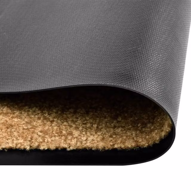 Berkfield Home Washable Non-Slip Doormat, Beige, W: 90 cm, D: 150 cm – 1