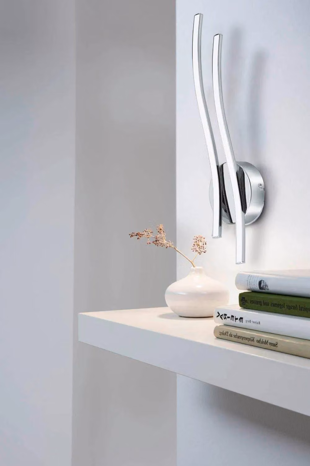 Eglo Valmora LED Up and Down Wall Light in Chrome and Silver with Transparent Accents – 2