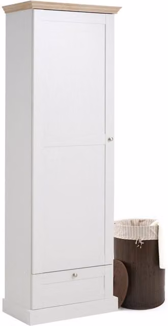 Dorel Binz White Oak Cabinet with Hinged Doors, Internal Shelves and Hanging Rod