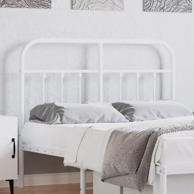 Berkfield Home Classic Metal Headboard in White, 120 cm