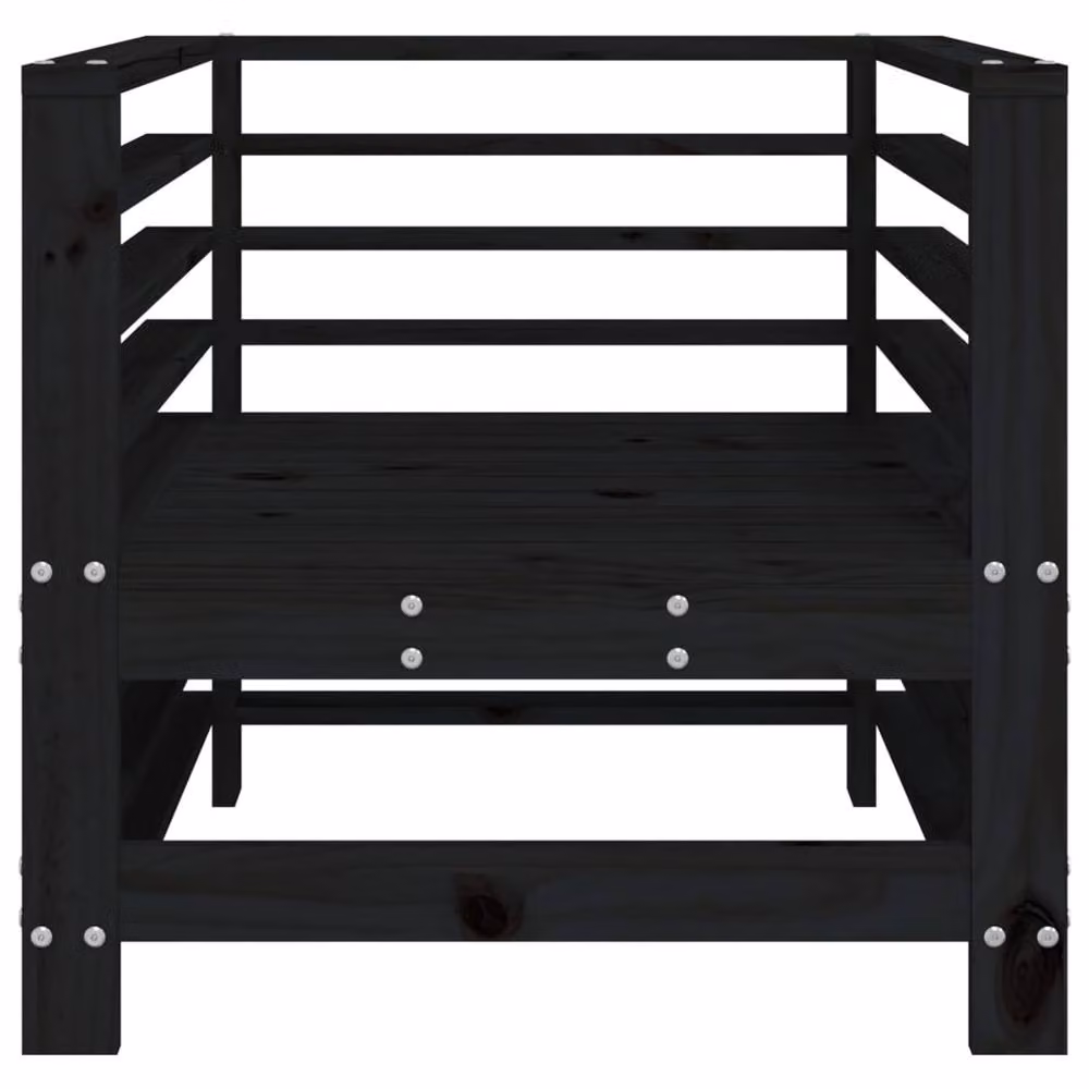 Berkfield Home Beautiful Garden Chairs, Set of 2, Black Solid Pine Wood, W/D/H: 60.0 x 63.5 x 63.5 cm – 1