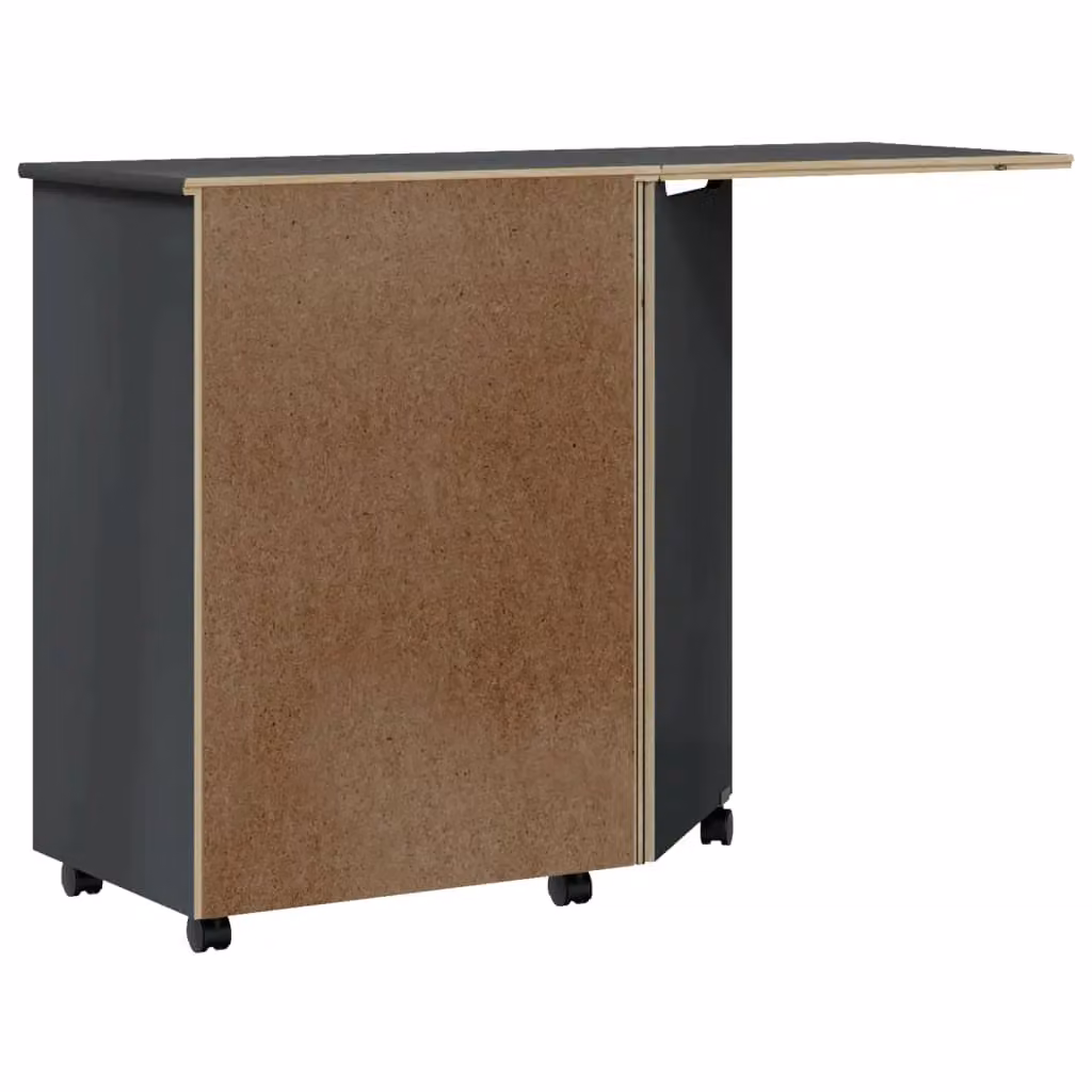 Berkfield Home Rolling Cabinet with Desk in Moss Grey Solid Pine Wood – 4