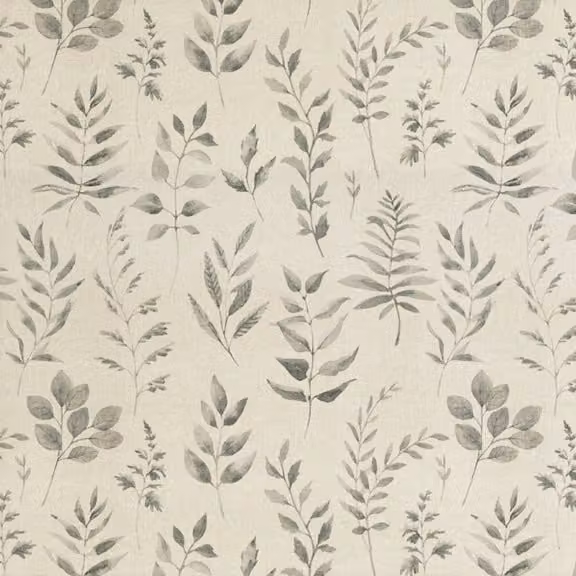 ANTE DECOR Willow Printed Cotton Fabric in French Grey