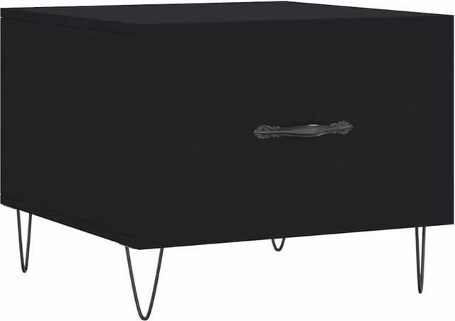 Berkfield Home Modern Black Square Coffee Table, W/D/H: 50 x 50 x 40 cm