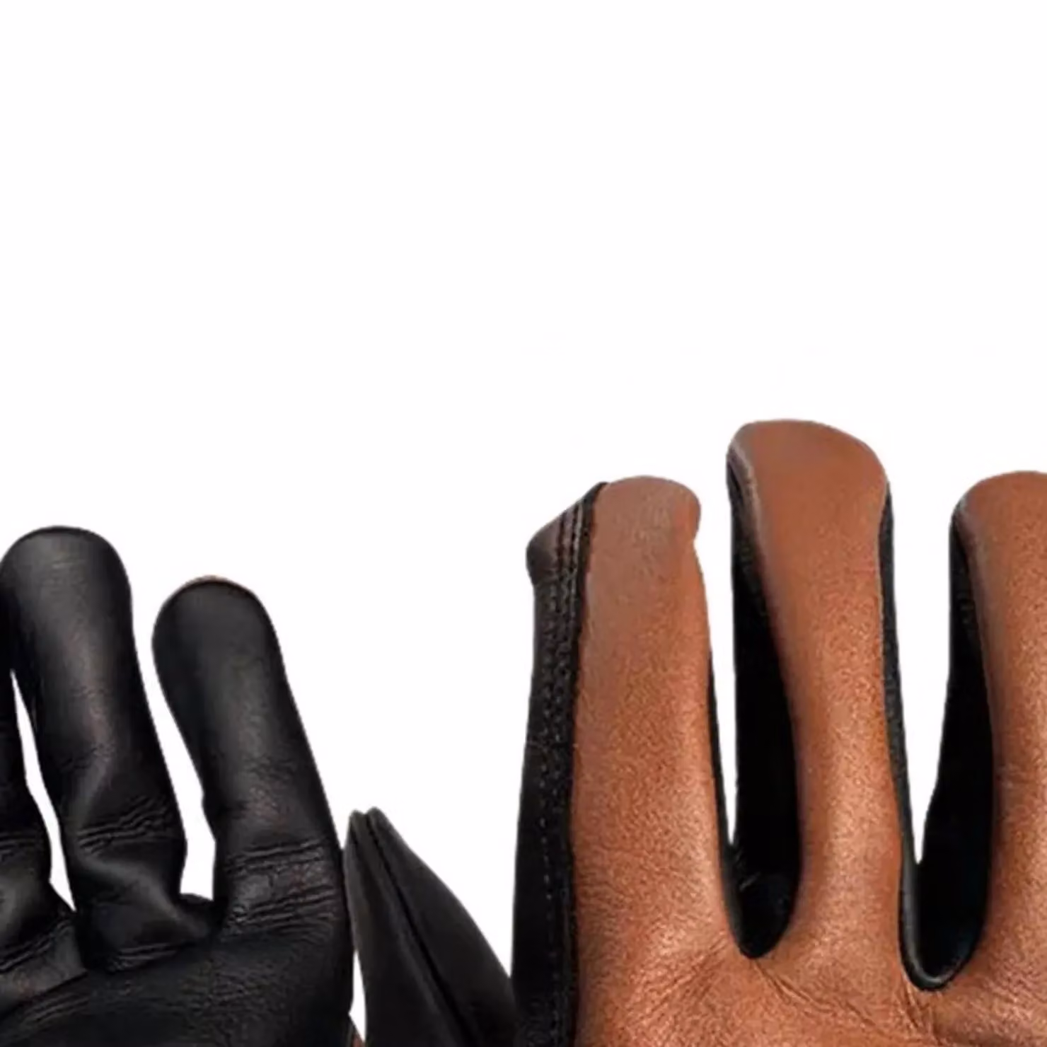 Kent & Stowe Sure & Soft Leather Gloves in Brown and Black, Size: Large – 2