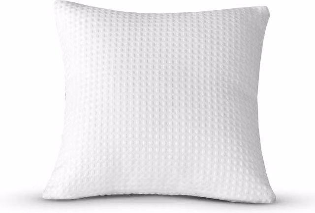 Velosso White Waffle Weave Filled Square Cushion, W/D/H: 43 x 43 x 43 cm