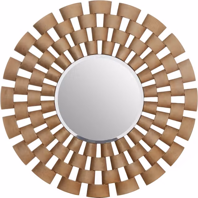 Fifty Five South Orsina Geela Round Modern Wall Mirror in Silver