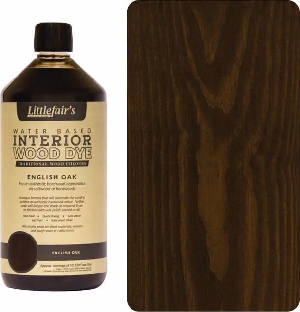 Littlefair's Indoor Wood Stain in English Oak, Brown, 1 l