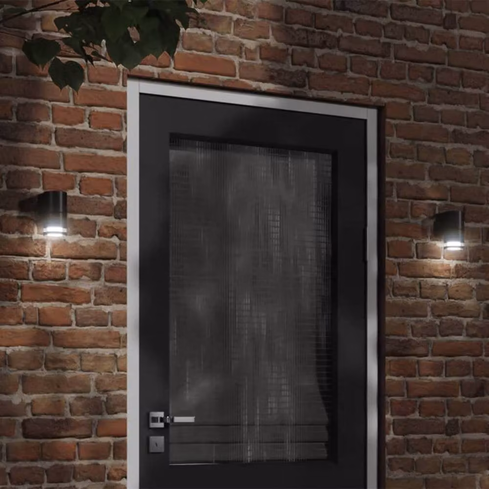 Berkfield Home Set of 2 Black Modern Outdoor Wall Lights in Die-cast Aluminium – 1