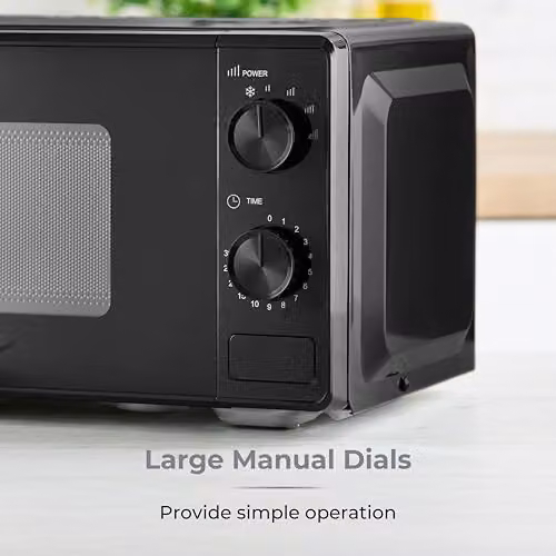 Tower 20 Litre 800W Solo Manual Microwave with Timer and Dial Controls, Black, T24044BLK – 5