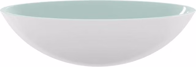 Berkfield Home Modern Oval Glass Countertop Basin in White, W/D/H: 50 x 37 x 14 cm – 1