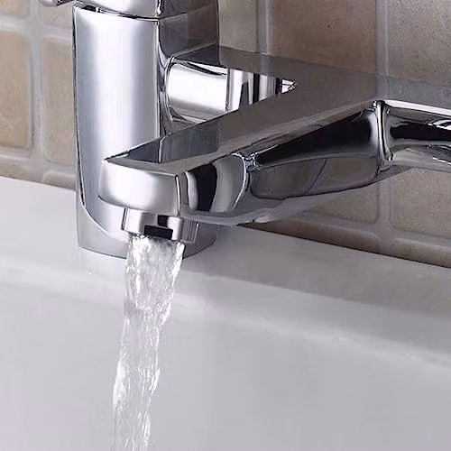 Nes Home Two Handle Chrome Brass Countertop Bathtub Tap in Silver – 2