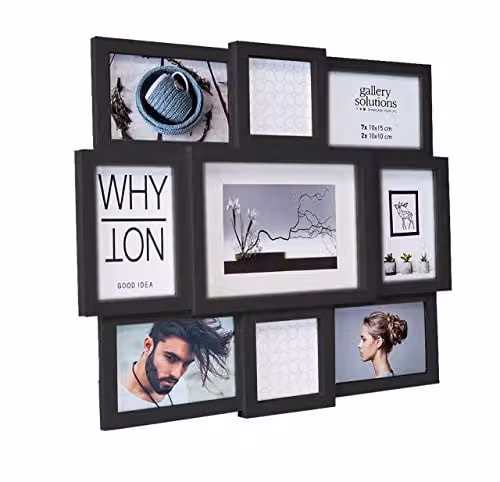 Nielsen Design Modern Multi-Aperture Wall Picture Frame in Black and White – 2
