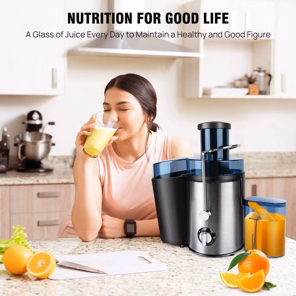 Pawnora 1000W Centrifugal Juicer Machine in Black with Stainless Steel – 6