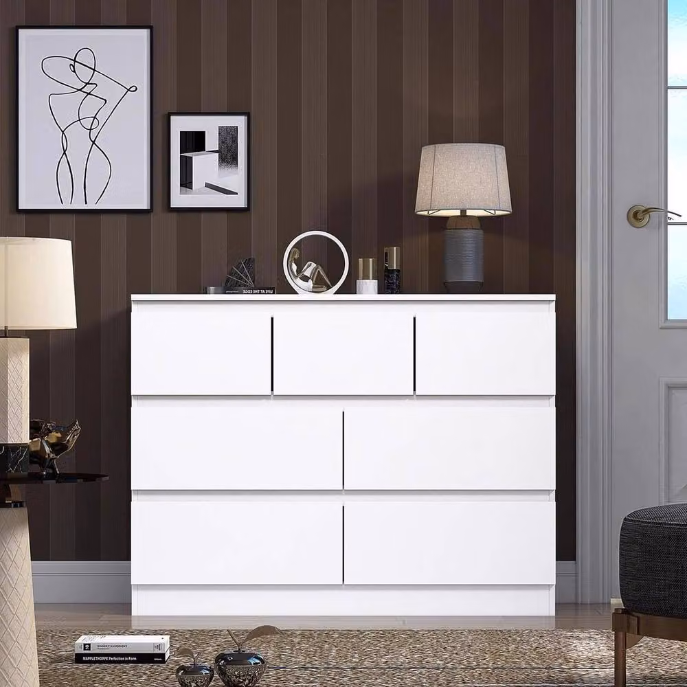 SPETLEK 7 Drawer Merchant Chest of Drawers in Matt White – 2