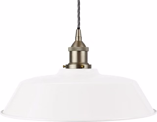 SE Home Chancery White and Grey Glass Pendant Light with Brushed Chrome Metal Finish