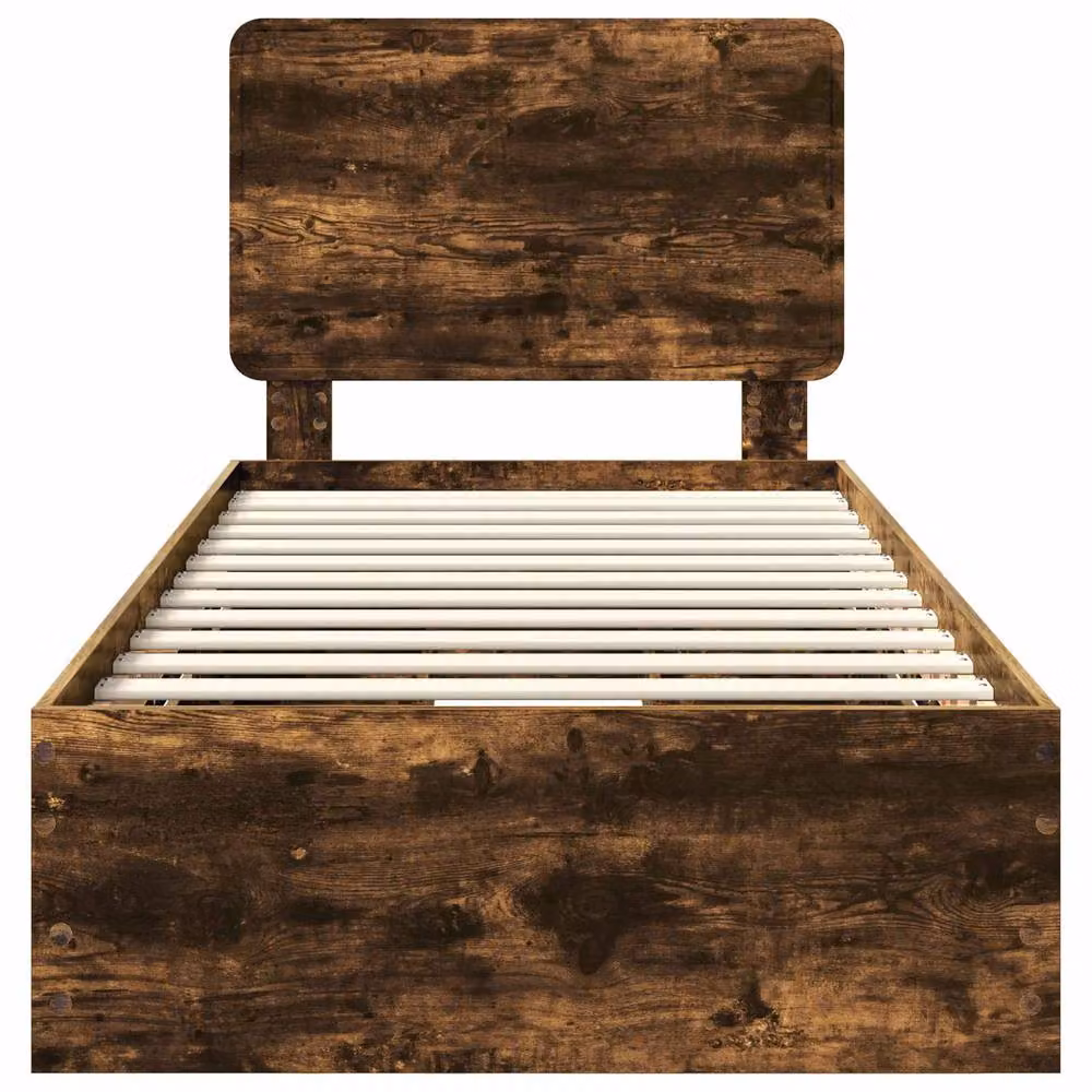 Berkfield Home Modern Bed Frame with Drawers in Smoked Oak Brown, W/D/H: 100 x 200 cm – 5